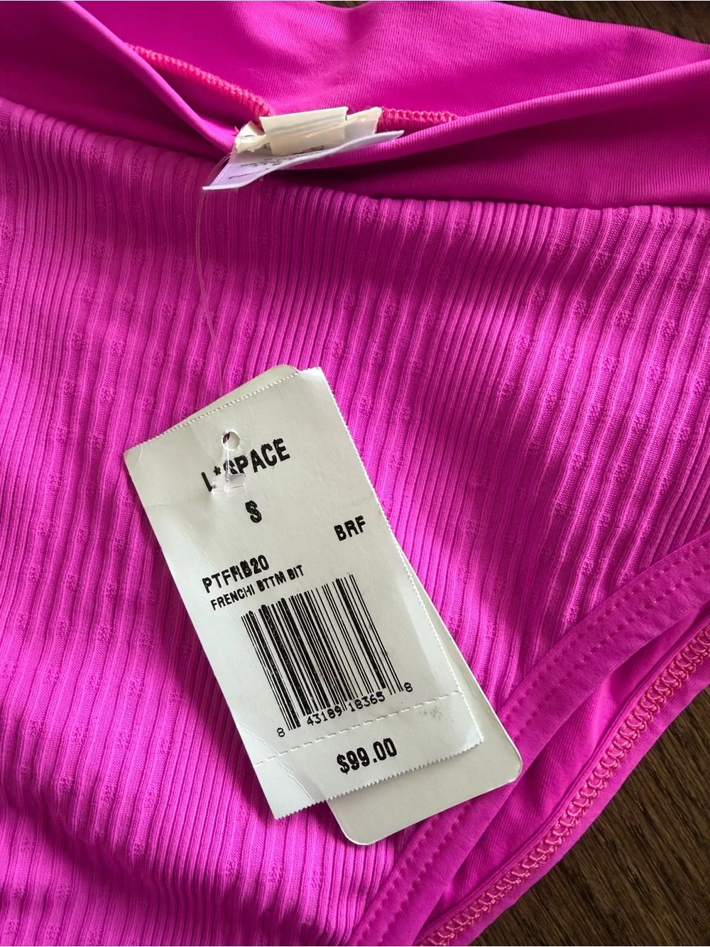 L-Soace Hot Pink Ribbed Two-Piece Bikini Swim Set - Small